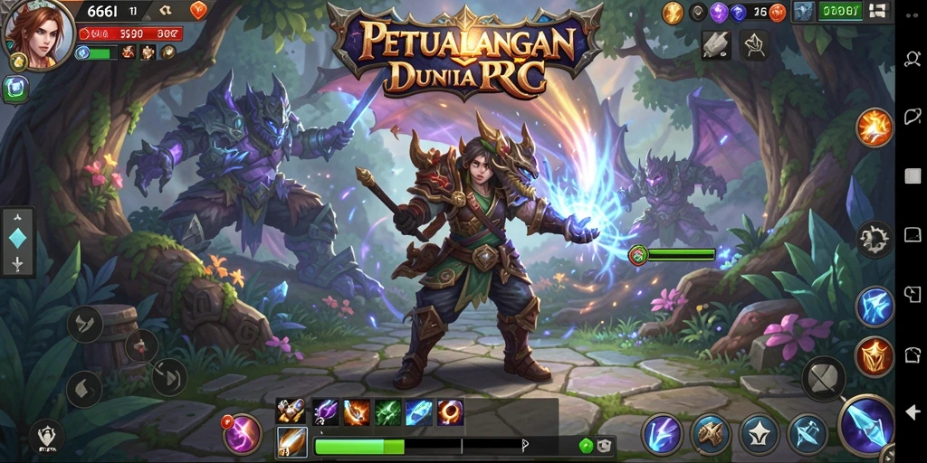 Tangkapan layar menampilkan aksi pertarungan epik dalam RPG 666I.