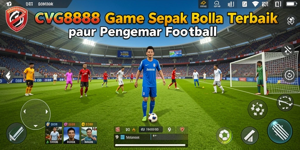 Gameplay seru CVG8888 dengan aksi sepak bola intens.