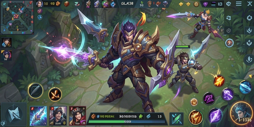 Gameplay seru GILA138 dengan pertarungan strategis di arena MOBA.