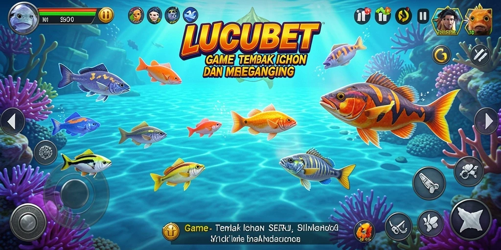 Tampilan menarik dari permainan Tembak Ikan LUCUBET.