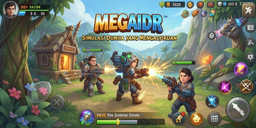 Tampilan gameplay MEGAIDR dengan berbagai pilihan desain