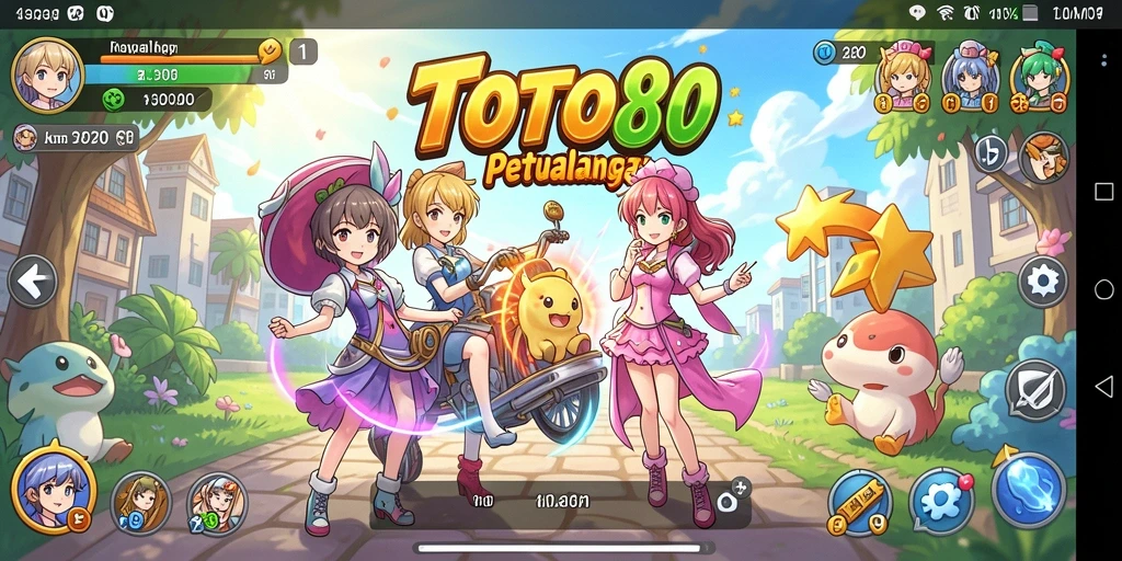 Tampilan gameplay TOTO80 dengan karakter anime yang dinamis.