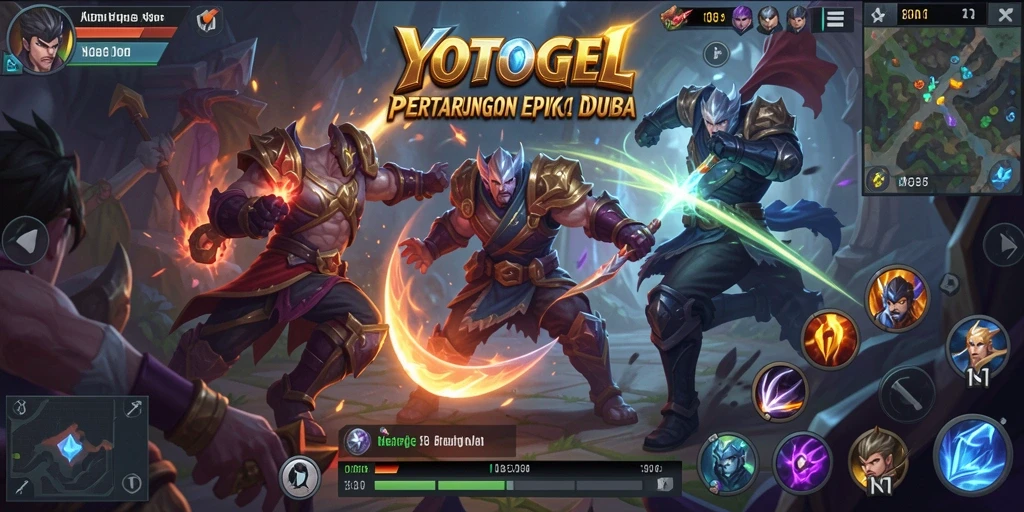 Tangkapan layar menampilkan aksi seru dalam gameplay MOBA