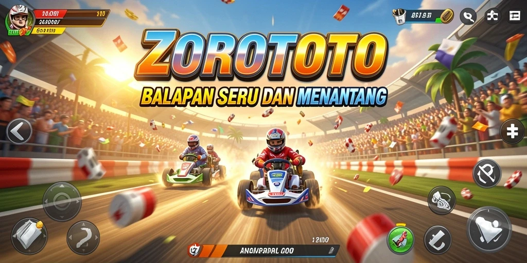 Tampilan gameplay balapan yang seru di ZOROTOTO.