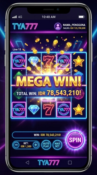 Screenshot aplikasi tya777 menunjukkan antarmuka yang intuitif.